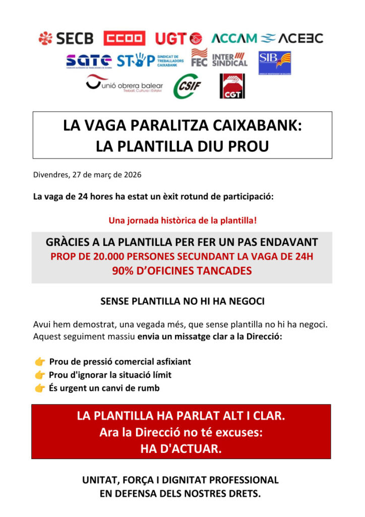 Vaga 27M: gràcies!