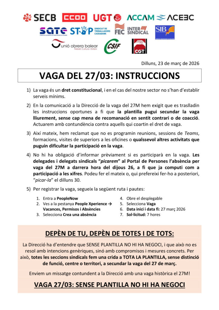 Instruccions Vaga 27M